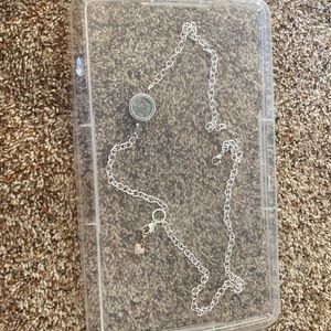 Origami owl necklace, charm holder (medium) and clasp charm